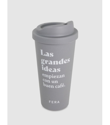 Vaso Portatil Plástico Café Gris