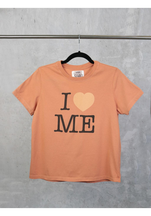 Remera Mujer Estampada Terracota Escote Redondo