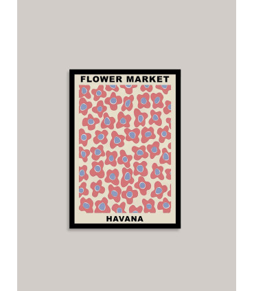 Cuadro Flower Havana 30x40 Borde Negro