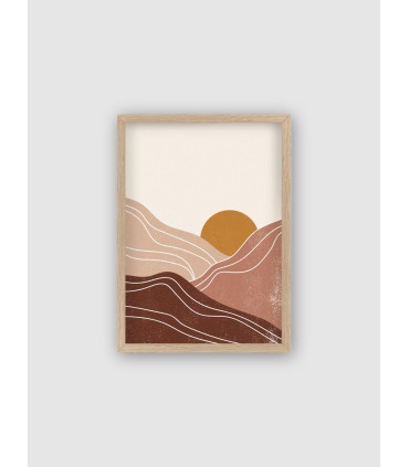 Cuadro Atardecer 30x40 Marco Natural