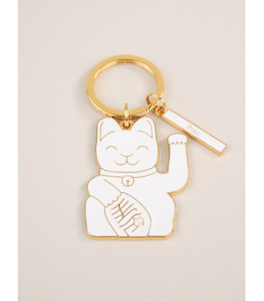 Llavero Blanco Lucky Cat