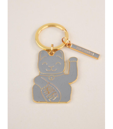 Llavero Gris Lucky Cat