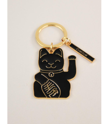 Llavero Negro Lucky Cat