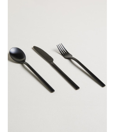 Set Cubiertos Negro Manhattan X3