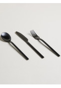 Set Cubiertos Negro Manhattan X3