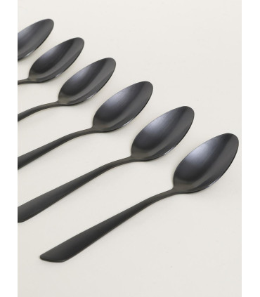 Set Cucharas Postre Black 15cm X 6