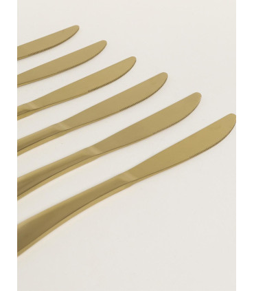 Set Cuchillo Mesa Gold Mate 22cm X 6