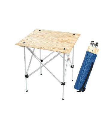 Mesa Plegable Con Tapa De Madera Enrollable 58x58x65