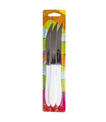 Di Solle - Blister X 3 Cuchillos Acero Inoxidable Blanco