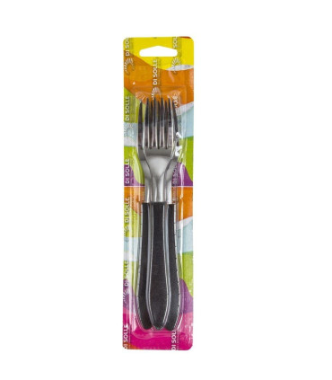 Di Solle - Blister X 3 Tenedores Acero Inoxidable Negro