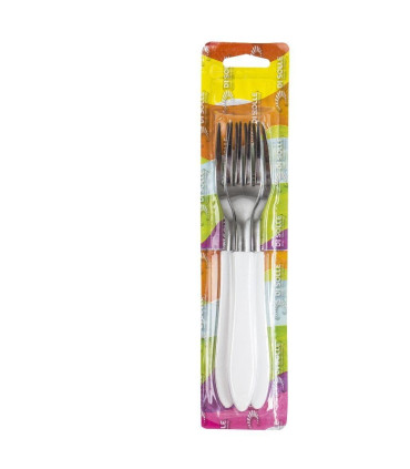 Di Solle - Blister X 3 Tenedores Acero Inoxidable Blanco