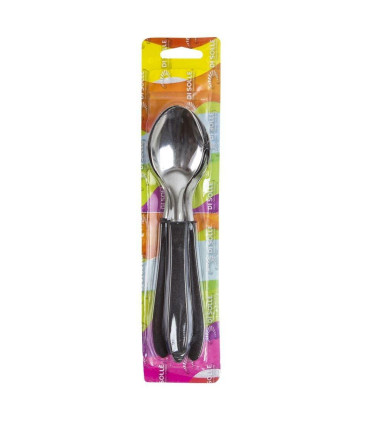 Di Solle - Blister X 3 Cucharas Acero Inoxidable Negro