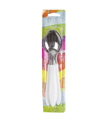Di Solle - Blister X 3 Cucharas Acero Inoxidable Blanco