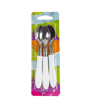 Di Solle - Blister X 3 Cucharitas Acero Inoxidable Blanco