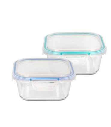 Recipiente 520 Ml De Vidrio Cuadrado Con Tapa