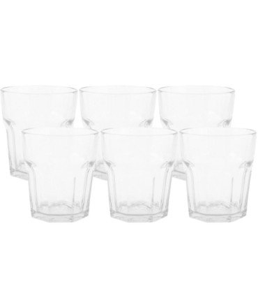 Set X6 Vasos Bajos Facetados 350cc - Durax