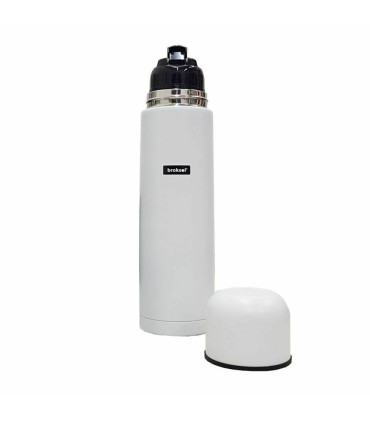 Termo De Acero Inoxidable Blanco De 1 Litro