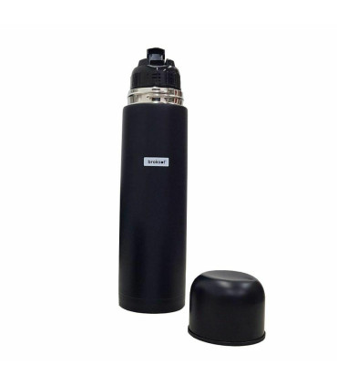 Termo De Acero Inoxidable Negro De 1 Litro