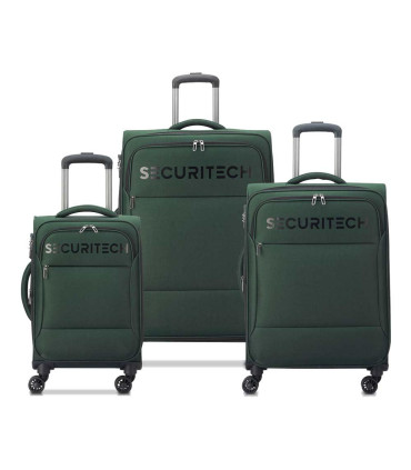 Set De 3 Valijas Expandibles Securitech Vanguard By Delsey - Verde