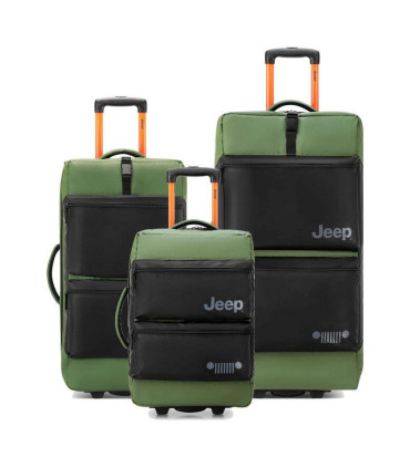 Set De 3 Bolsos Impermeables Jeep By Delsey 6b - Verde