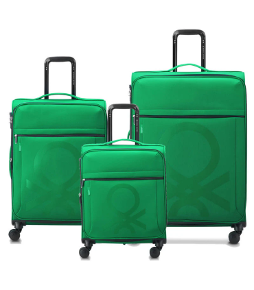 Set De 3 Valijas Expandibles Benetton Color Block By Delsey - Verde
