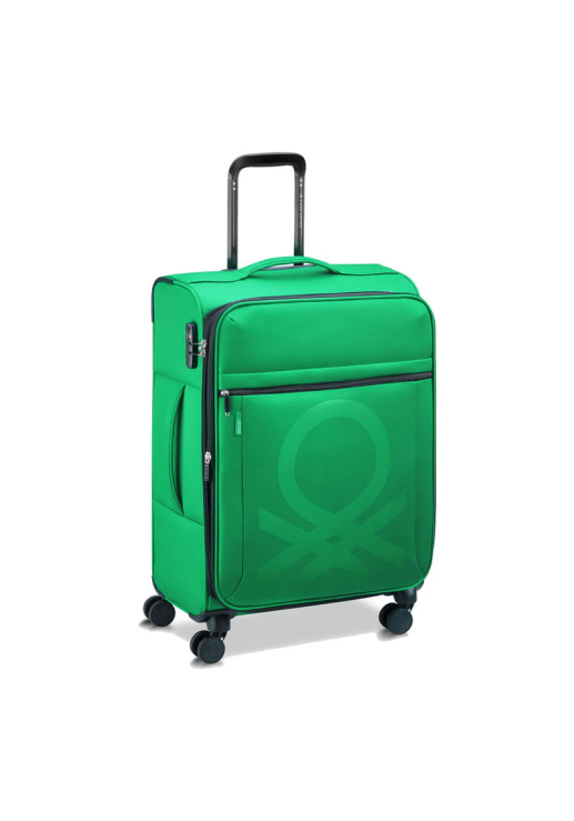 Valija De Cabina Expandible 55cm. Benetton Color Block By Delsey - Verde