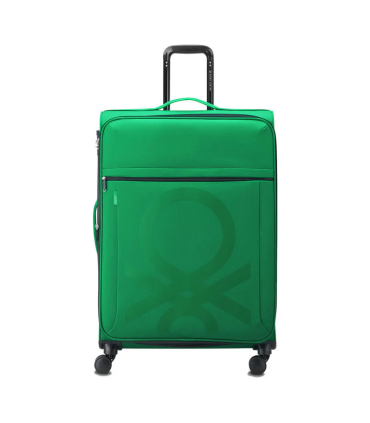 Valija Grande Expandible 77 Cm. Benetton Color Block By Delsey - Verde
