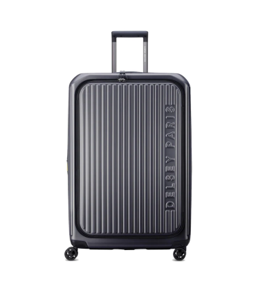 Valija Grande Rigida Con Tapa Frontal 76 Cm. Securitime - Gris Oscuro