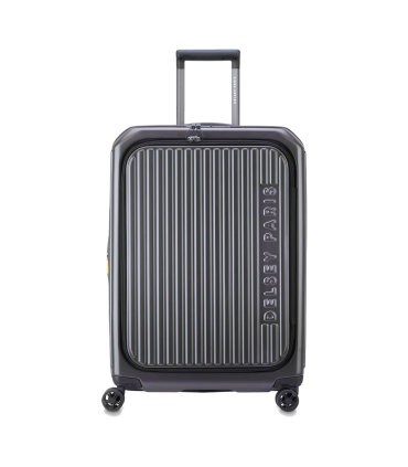 Valija Mediana Rigida Con Tapa Frontal 66 Cm. Securitime - Gris Oscuro