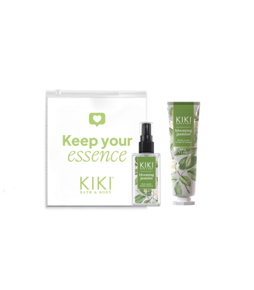 Body Splash Blooming Jasmin + Crema De Manos Bloming Jasmin - Neceser Zipper Verde De Regalo