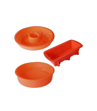 Set Moldes de reposteria de silicona naranja x3