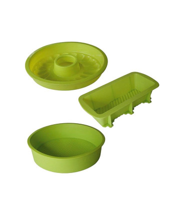 Set Moldes de reposteria de silicona verde x3