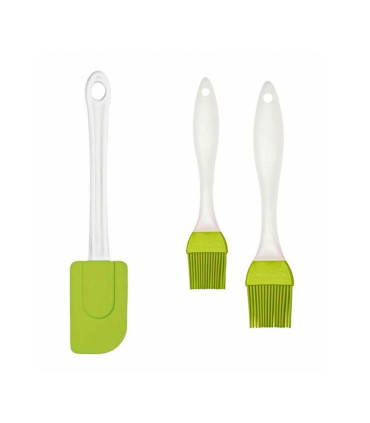 Utensilios de silicona verde x3