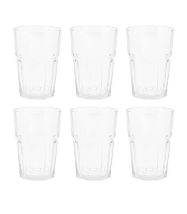 Set X6 Vasos Altos Facetados 400cc - Durax
