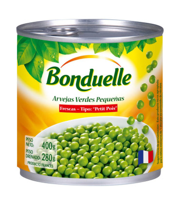 Arvejas Verdes Pequeñas Bonduelle 400 Gr.
