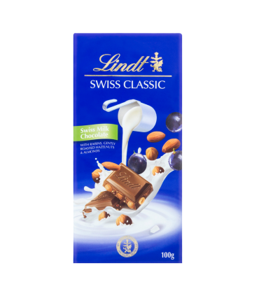 Chocolate Lindt Swiss Classic Tableta Milk Con Almendras 100 Gr.