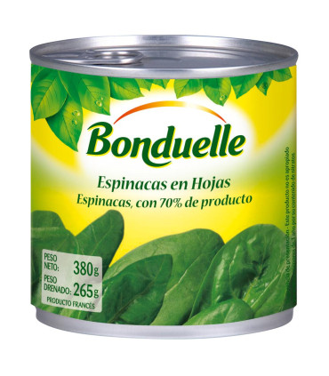 Espinaca En Hojas Bonduelle 380 Gr.