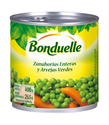 Zanahorias Enteras Y Arvejas Bonduelle 400 Gr.