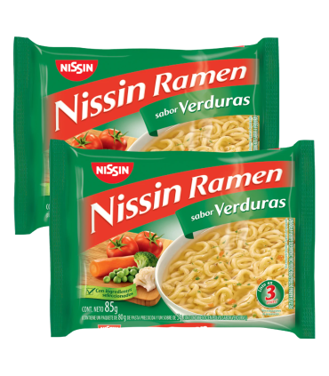 Ramen Nissin Verdura 85 Gr. Pack X2