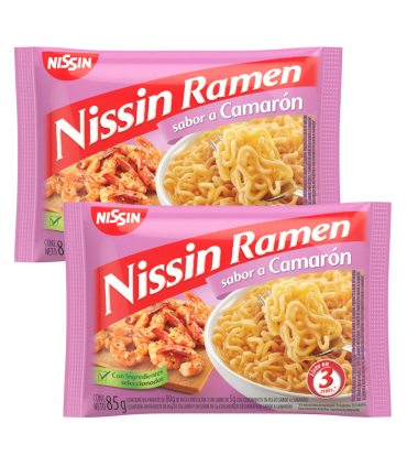 Ramen Nissin Camaron 85 Gr. Pack X2