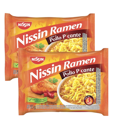 Ramen Nissin Pollo Picante 85 Gr. Pack X2