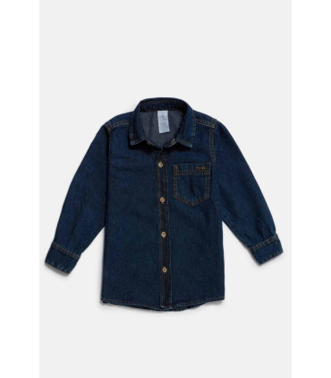 Camisa Bebé Cheeky Ml New Basic Blue Den 1 3