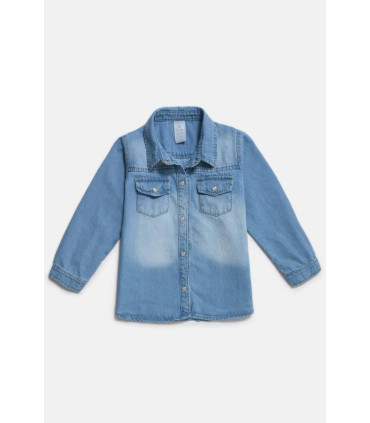Camisa Bebé Cheeky Ml Bas G Blue Den Ce 1-3