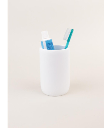 Vaso Portacepillo De Dientes Blanco Capri