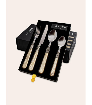 Set Cubiertos X24 Sakura Beige