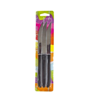 Di Solle - Blister X 3 Cuchillos Acero Inoxidable Negro