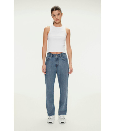 Pantalon Mujer Como Quieres Jean Straight Crop Tunez 22 36