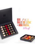 Pack Box Dulce De Leche De Chocolate Belga + Mini Box Frutal Chocolate Belga