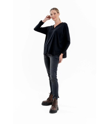 Maxi Remera Violeta - Negro