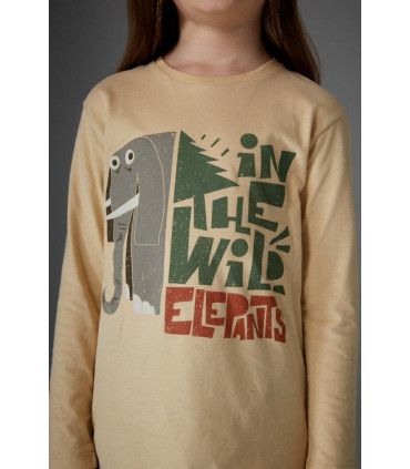 Remera Manga Larga Bosque Kids Camel